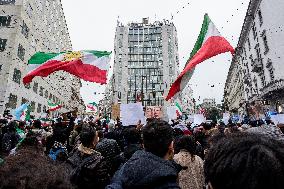 Iranians Demonstrate in Front of The American Consulate - Milan