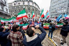 Iranians Demonstrate in Front of The American Consulate - Milan