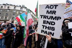 Iranians Demonstrate in Front of The American Consulate - Milan