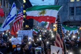 Iranians Demonstrate in Front of The American Consulate - Milan