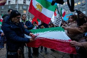 Iranians Demonstrate in Front of The American Consulate - Milan