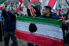 Iranians Demonstrate in Front of The American Consulate - Milan
