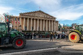 Farmers Protest in Front Of The National Assembly - Paris