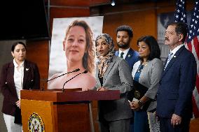 Rep. Ihlan Omar  news conference on the fatal shooting of Renee Nicole Good