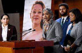 Rep. Ihlan Omar  news conference on the fatal shooting of Renee Nicole Good