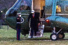President Trumpreturns to the White House from Detroit, Michgan