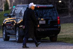 President Trumpreturns to the White House from Detroit, Michgan