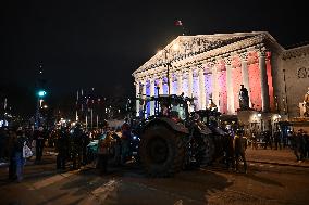 Farmers protest in front of the National Assembly - Paris