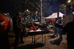 Farmers protest in front of the National Assembly - Paris