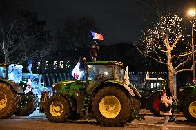 Farmers protest in front of the National Assembly - Paris