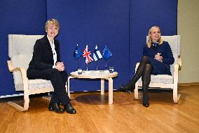 British Foreign Secretary Yvette Cooper visits Finland