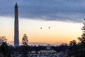 President Trump Returns To The White House From Detroit, Michgan