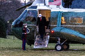 President Trump Returns To The White House From Detroit, Michgan