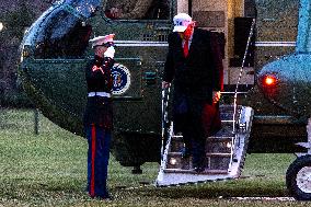 President Trump Returns To The White House From Detroit, Michgan