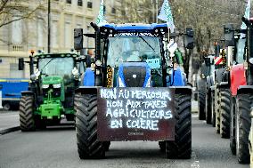 Farmers Protest In Front Of The National Assembly - Paris