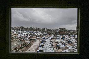 Winter Winds Batter Gaza Tent Shelters
