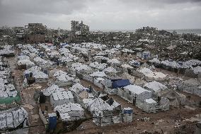 Winter Winds Batter Gaza Tent Shelters