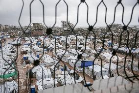 Winter Winds Batter Gaza Tent Shelters