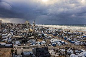 Winter Winds Batter Gaza Tent Shelters