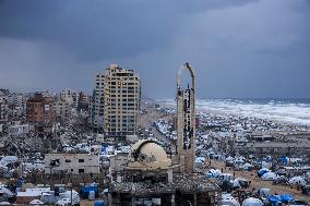 Winter Winds Batter Gaza Tent Shelters