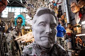 Final Touches On Carnival Constructions In Viareggio - Italy