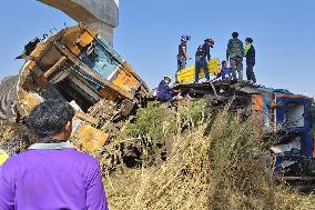At Least 22 Dead as Crane Collapses onto Train - Thailand