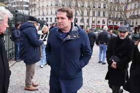 Figure of French Football Rolland Courbis funeral - Paris