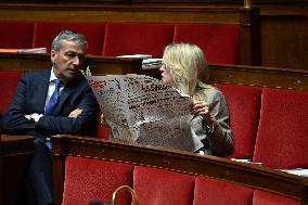 Motion of Censure Against the Government at The National Assembly - Paris