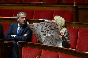 Motion of Censure Against the Government at The National Assembly - Paris