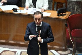 Motion of Censure Against the Government at The National Assembly - Paris