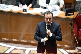 Motion of Censure Against the Government at The National Assembly - Paris