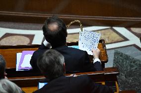 Motion of Censure Against the Government at The National Assembly - Paris