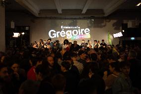 First campaign rally of Emmanuel Gregoire - Paris