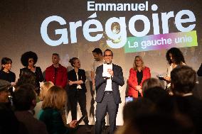 First campaign rally of Emmanuel Gregoire - Paris
