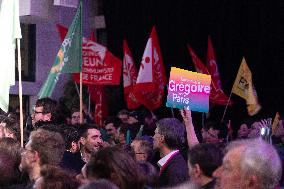 First campaign rally of Emmanuel Gregoire - Paris