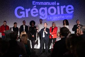 First campaign rally of Emmanuel Gregoire - Paris