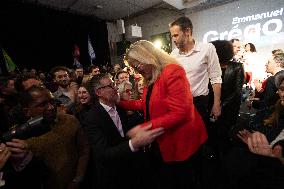 First campaign rally of Emmanuel Gregoire - Paris