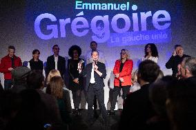 First campaign rally of Emmanuel Gregoire - Paris