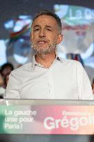 First campaign rally of Emmanuel Gregoire - Paris
