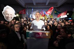 First campaign rally of Emmanuel Gregoire - Paris