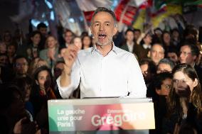 First campaign rally of Emmanuel Gregoire - Paris