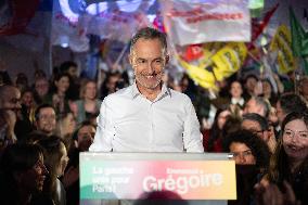 First campaign rally of Emmanuel Gregoire - Paris