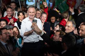 First campaign rally of Emmanuel Gregoire - Paris