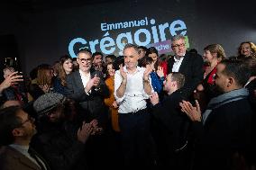 First campaign rally of Emmanuel Gregoire - Paris