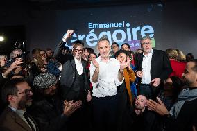 First campaign rally of Emmanuel Gregoire - Paris