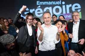 First campaign rally of Emmanuel Gregoire - Paris