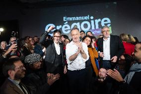 First campaign rally of Emmanuel Gregoire - Paris