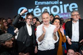 First campaign rally of Emmanuel Gregoire - Paris