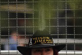 Fans Gather to Enter Yeison Jimenez Symbolic Funeral in Bogota