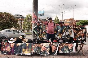 Fans Gather to Enter Yeison Jimenez Symbolic Funeral in Bogota